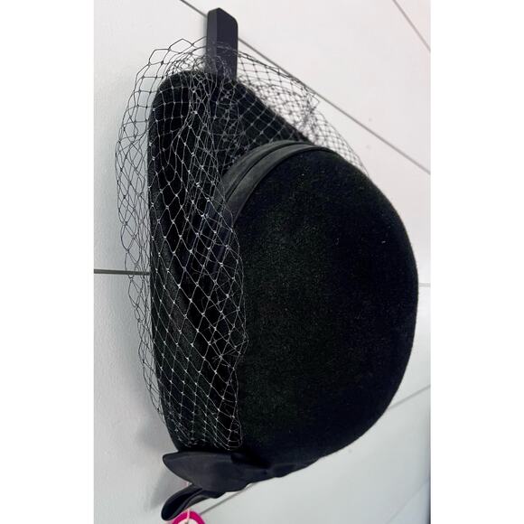 VTG 60’s Black Wool Hat Designed by Sylvia New York / St. Louis - Picture 8 of 15